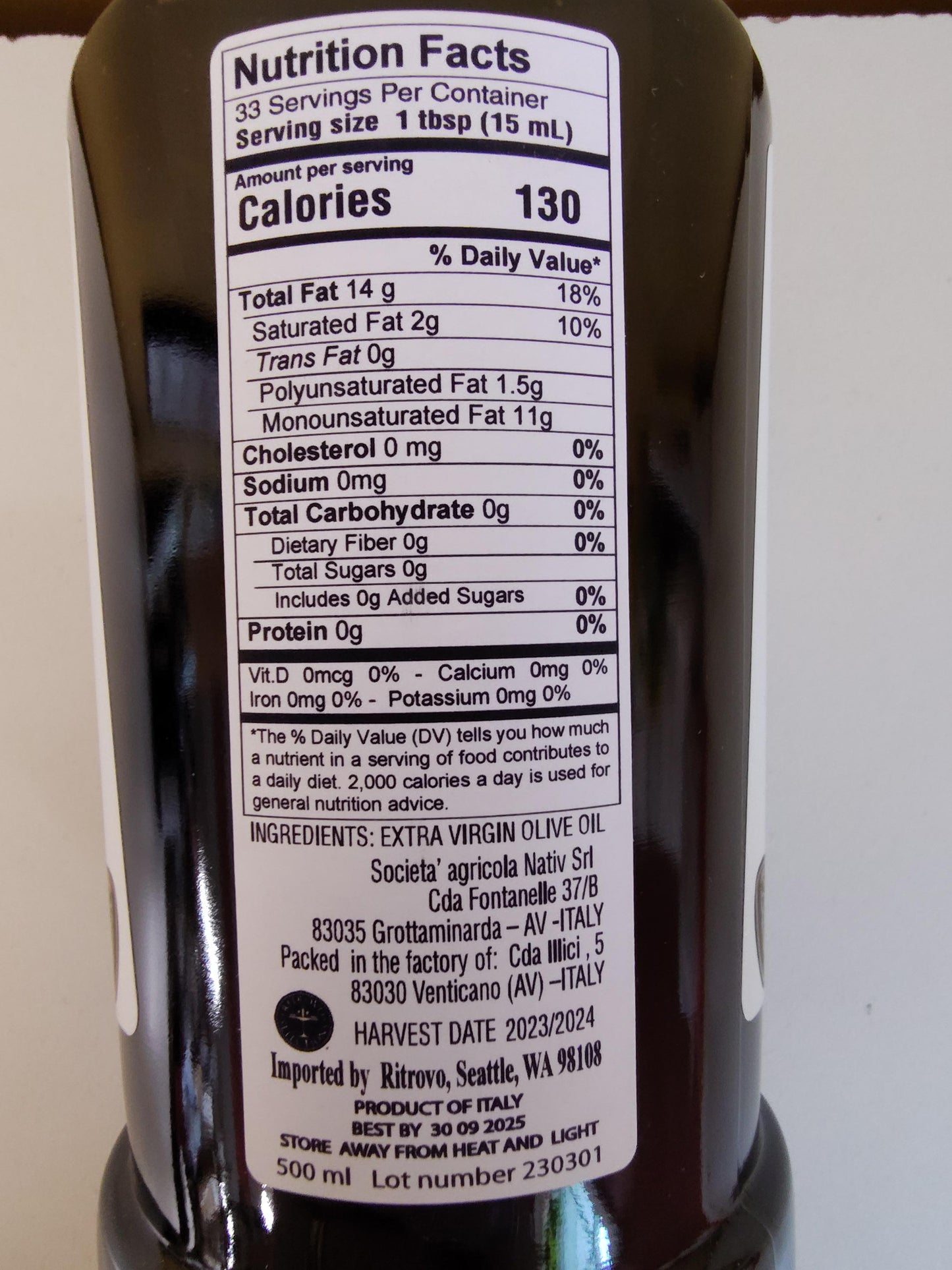 NATIV Piume Ravece Monovarietale Extra Virgin Olive Oil