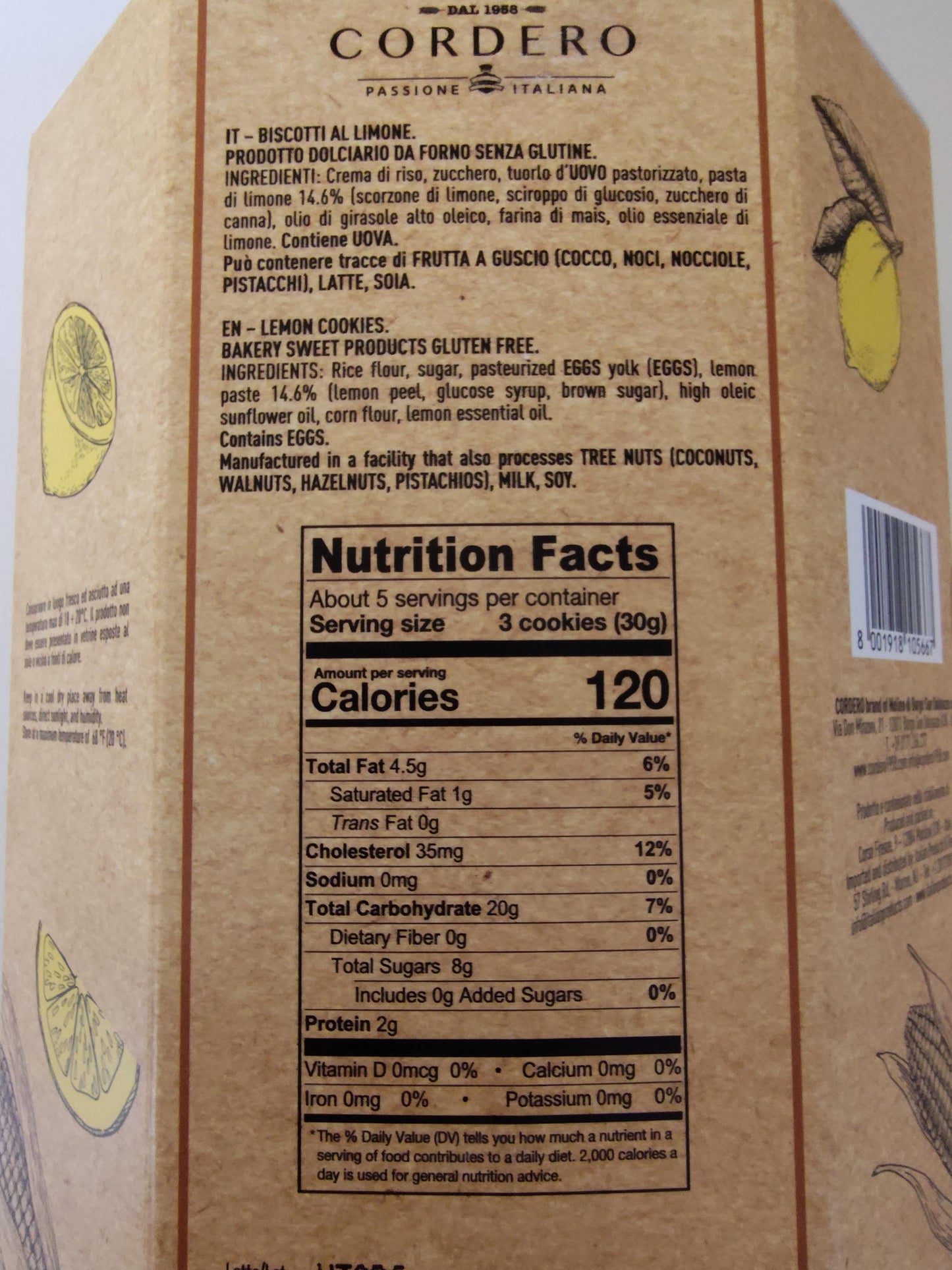 Cordero Gluten Free Lemon Cookies