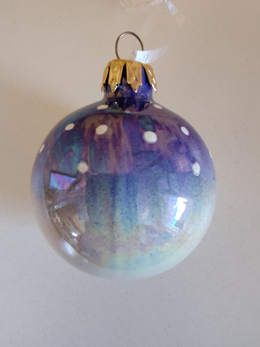Small Blue with Snow Ornament