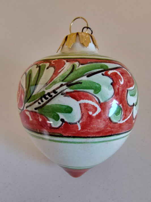Red Green Renaissance Leaf Small Tear Ornament