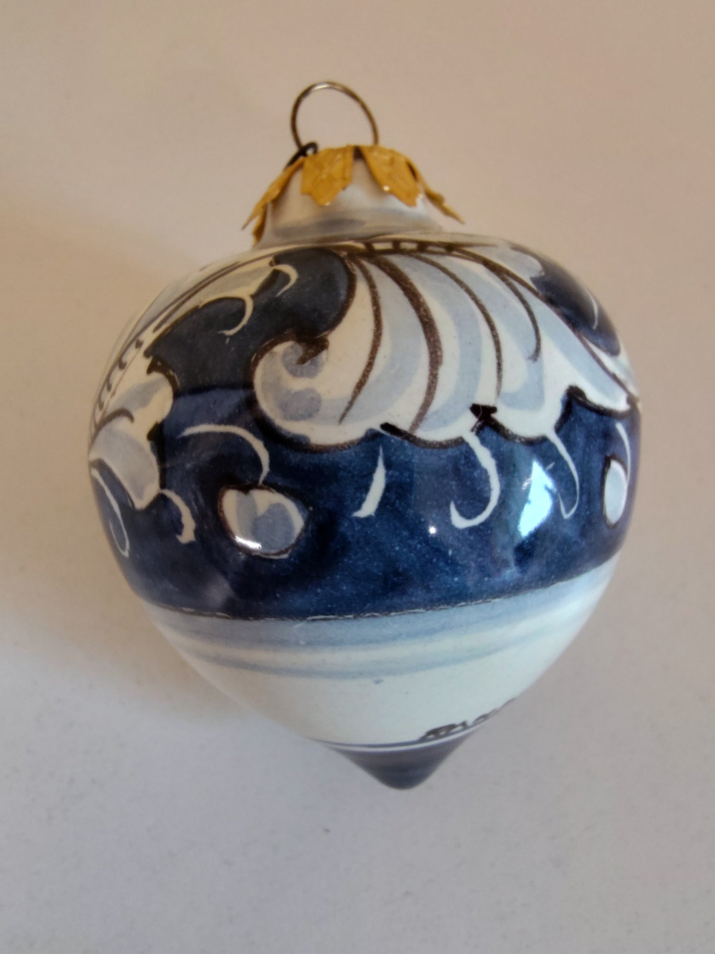 Blue Renaissance Believe Leaf Small Tear Ornament