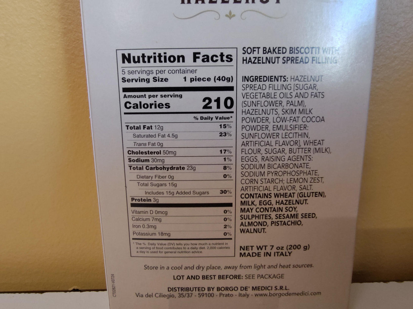 Borgo de' Medici Soft Baked Biscotti with Hazelnut Spread