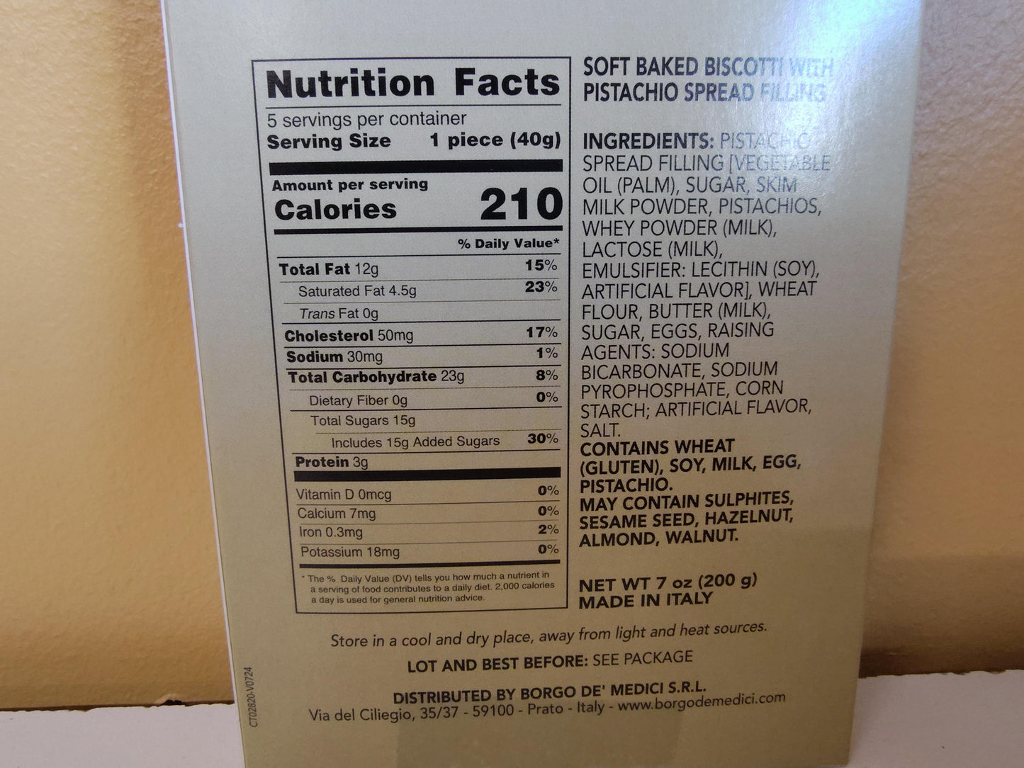 Borgo de' Medici Soft Baked Biscotti with Pistachio