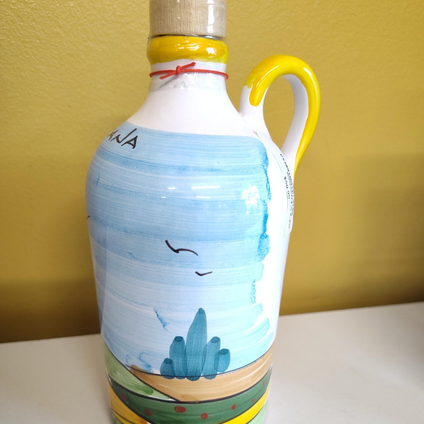 Sorrento Extra Virgin Olive Oil in Tuscan Scene Jar with Handle