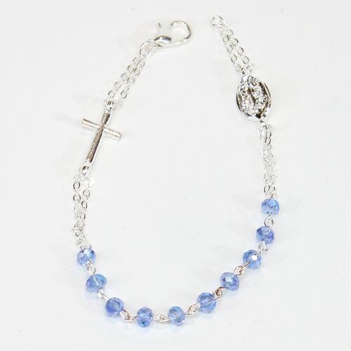 Silver Bracelet Blue Crystal