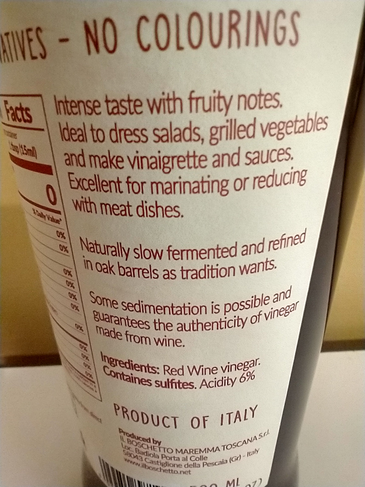 Red Wine Vinegar Toscano