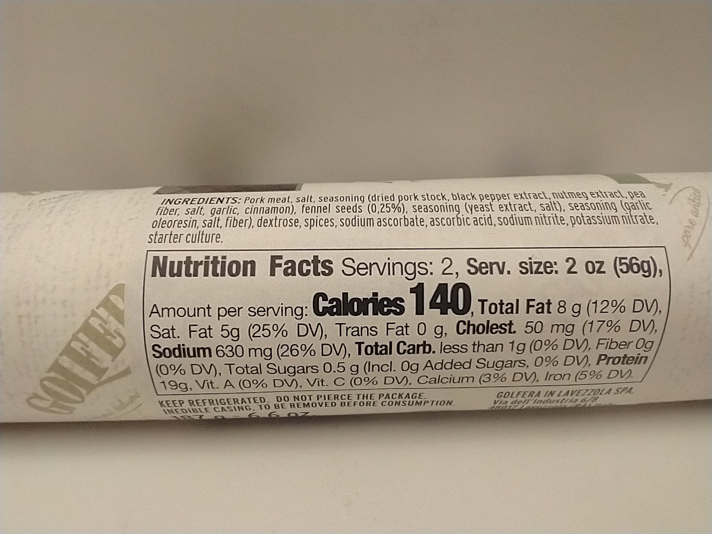 Golfera Fennel Salami