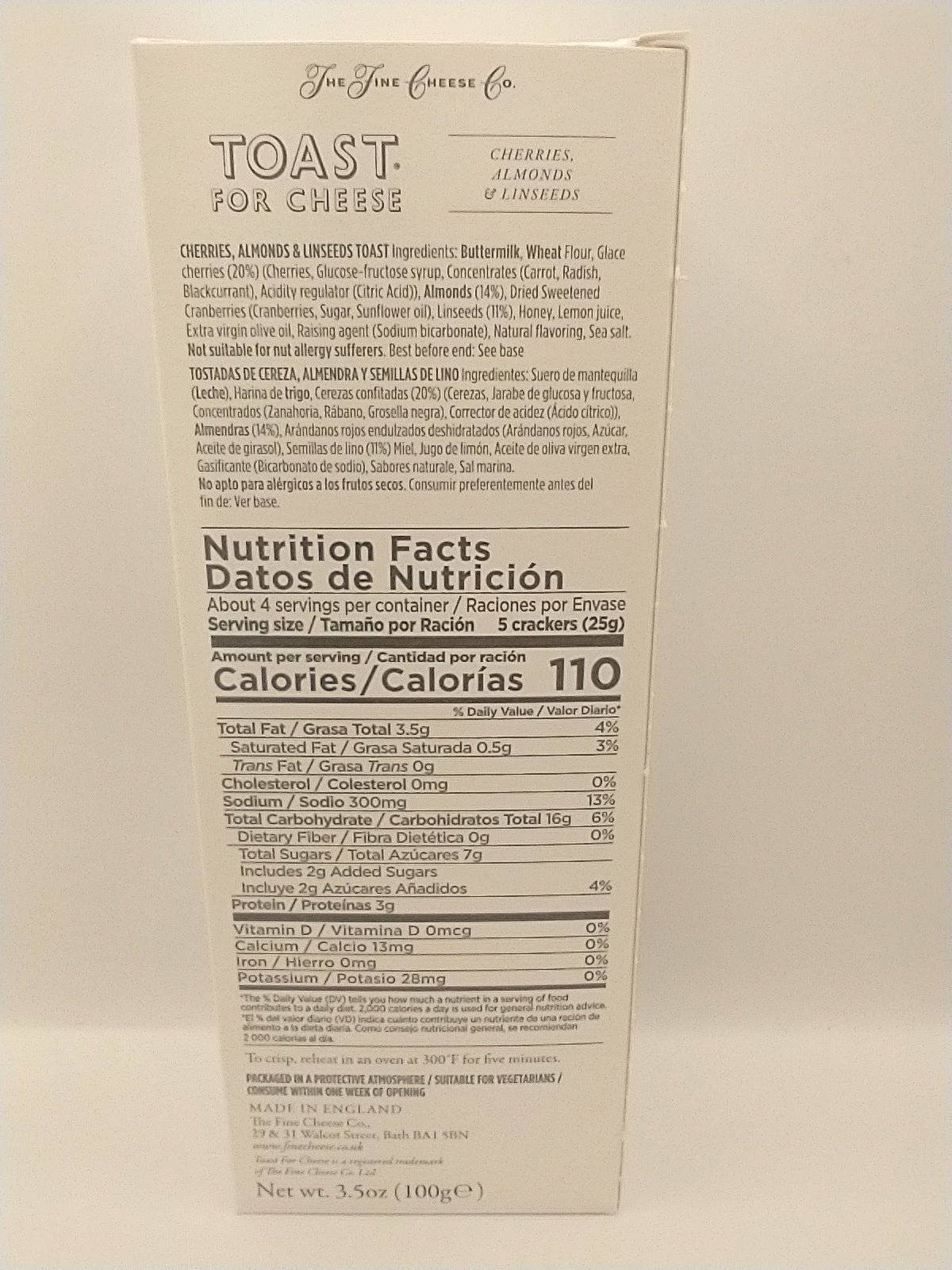 Toasts for Cheeses with Cherries, Almonds, and Linseed