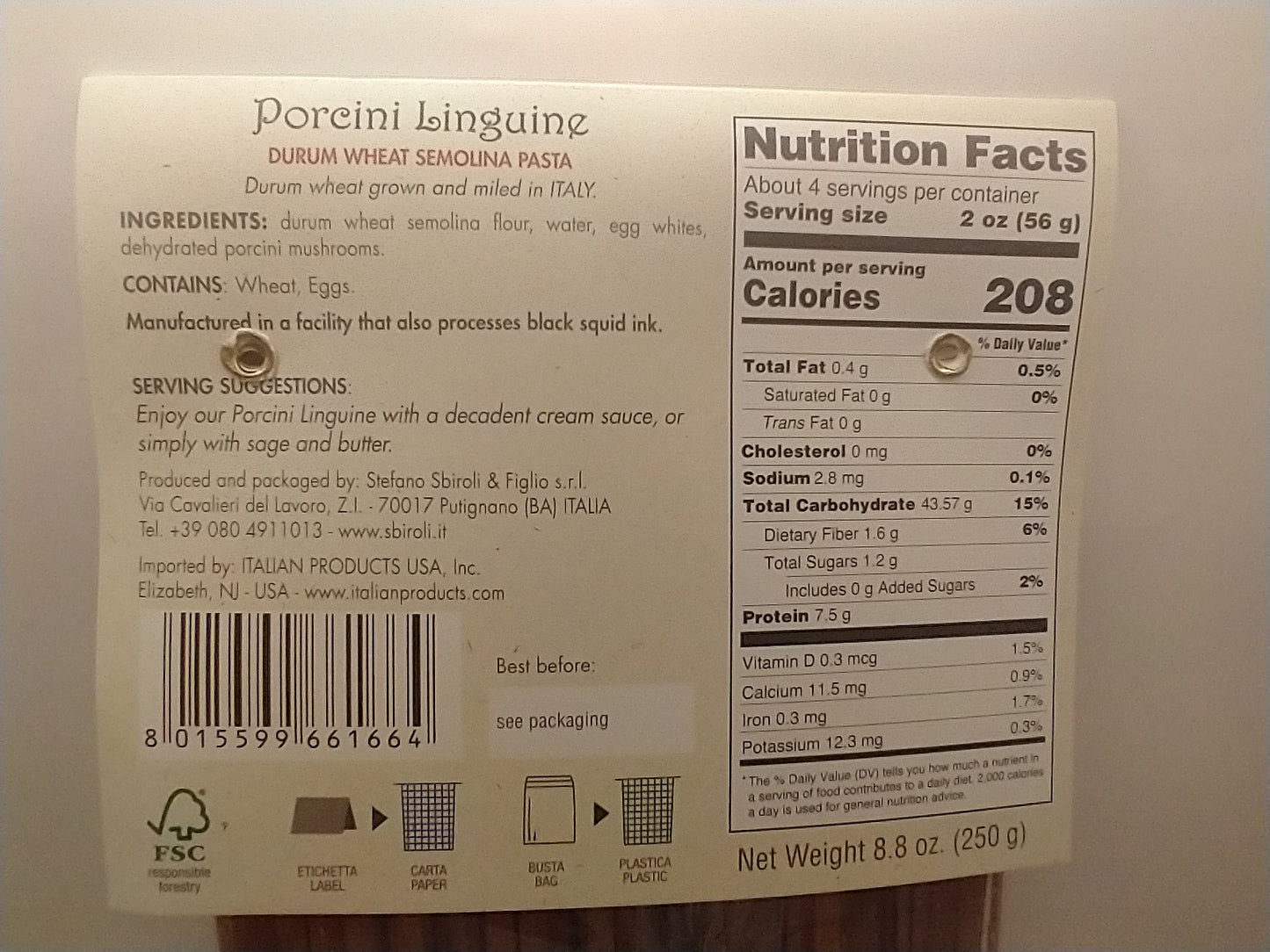 Sbiroli Porcini Linguine