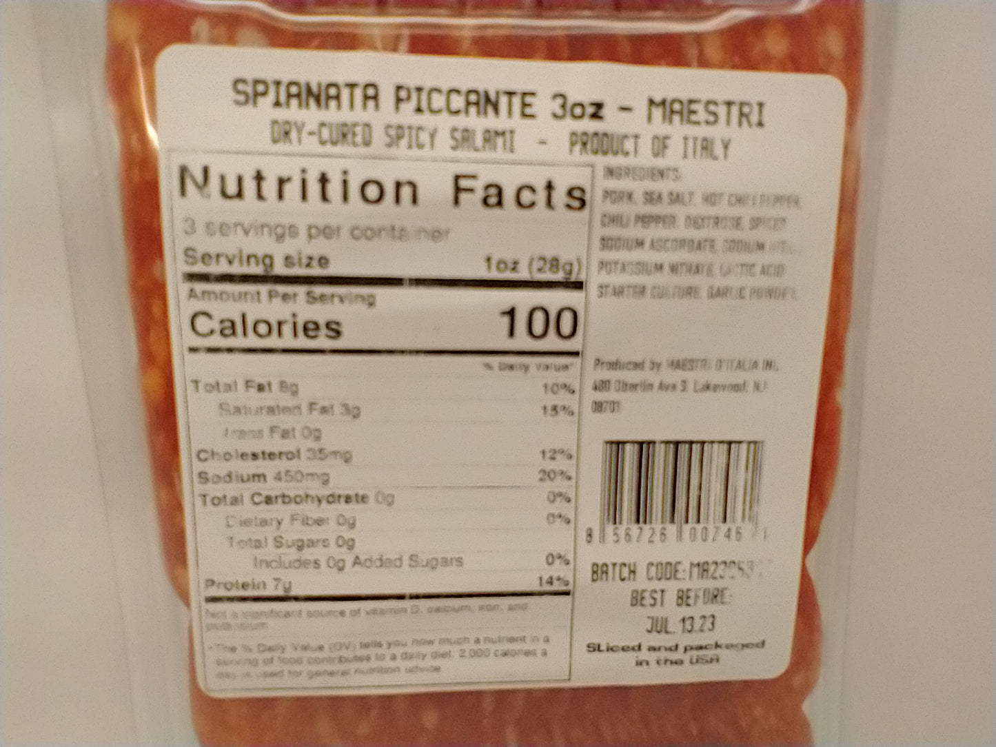 Maestri Calabrese Salami (Spianata) Piccante