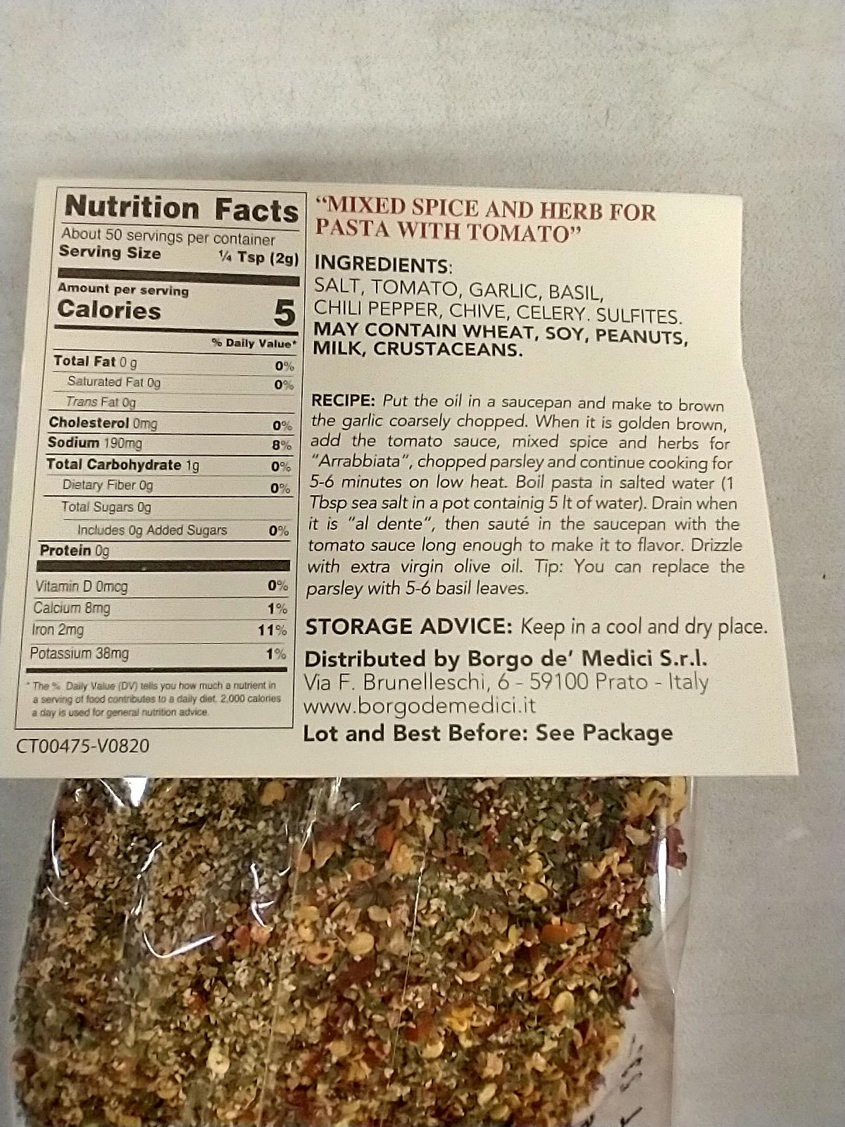 Arrabbiata Mixed Spice & Herb 3.5 ounce bag