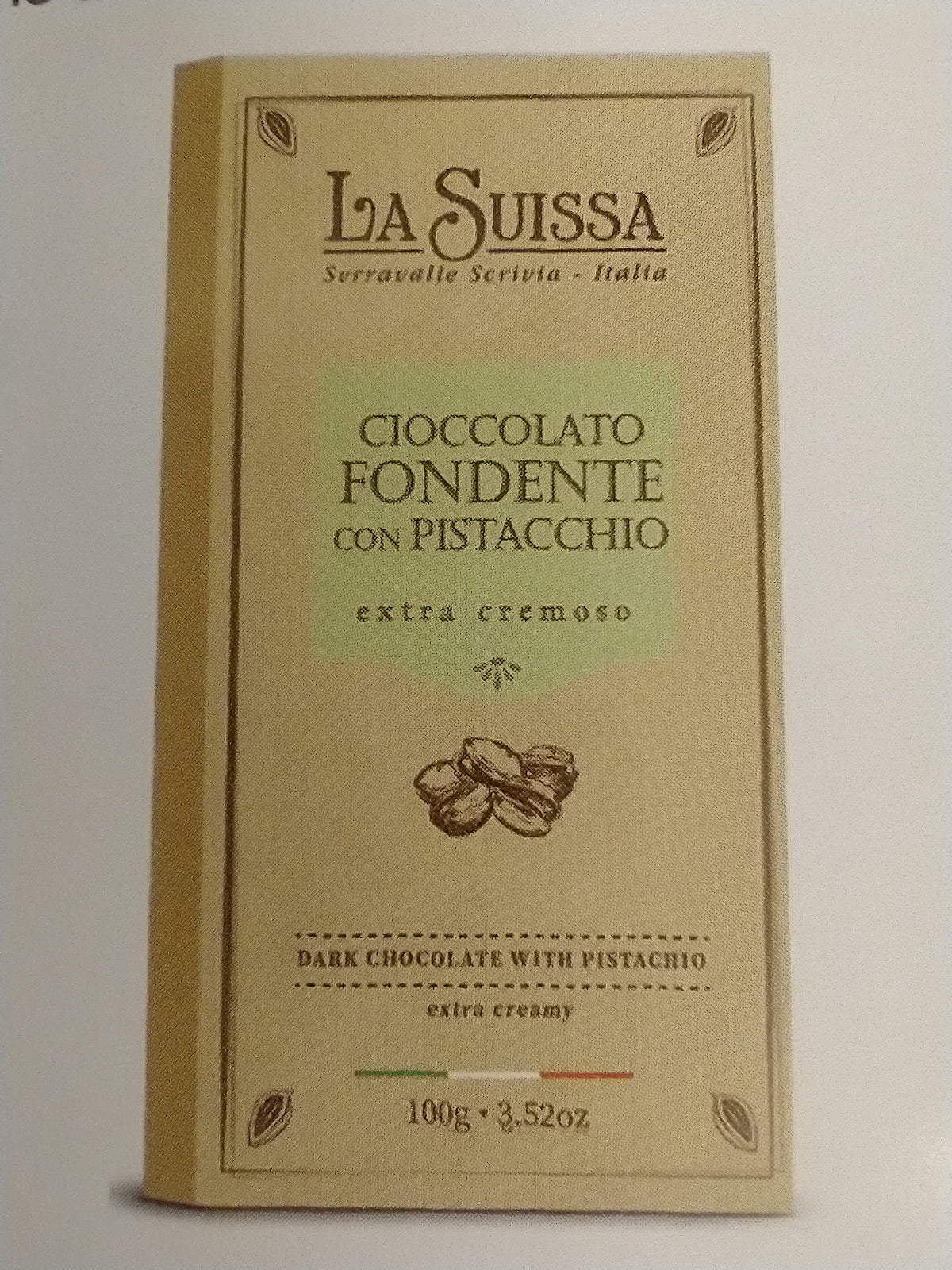 La Suissa Pistachio Dark Chocolate Bar