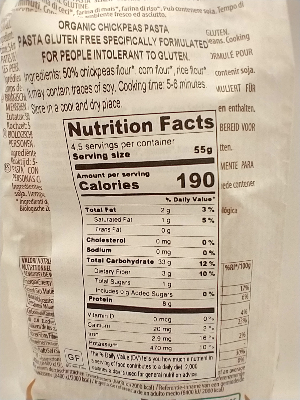Pasta Natura Gluten Free Chickpea Pasta