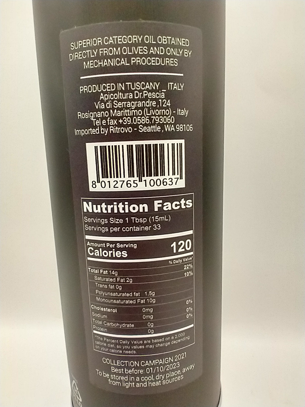 Dr. Pescia Tuscan Extra Virgin Olive Oil
