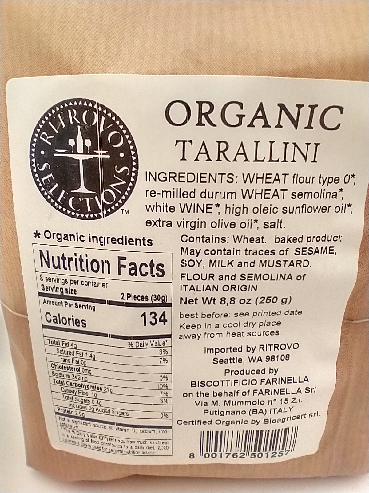 Organic Taralli with White WIne