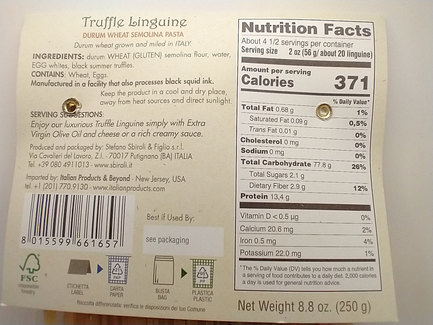 Sbiroli Linguine Truffle