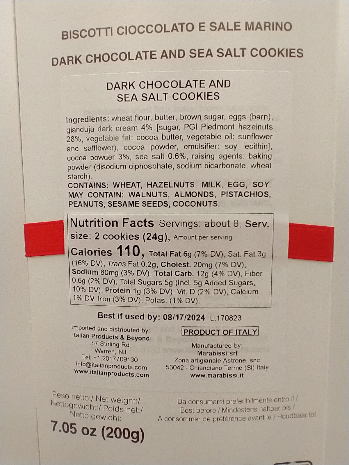 Marabissi Dark Chocolate and Sea Salt Cookies