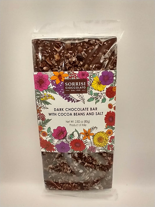 Boella Dark Chocolate Bar with Cocoa Beans and Salt