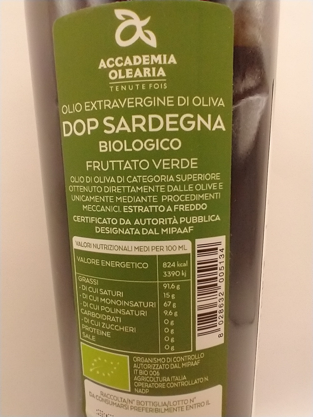 Olio DOP Sardegna Extra Virgin Organic Olive Oil