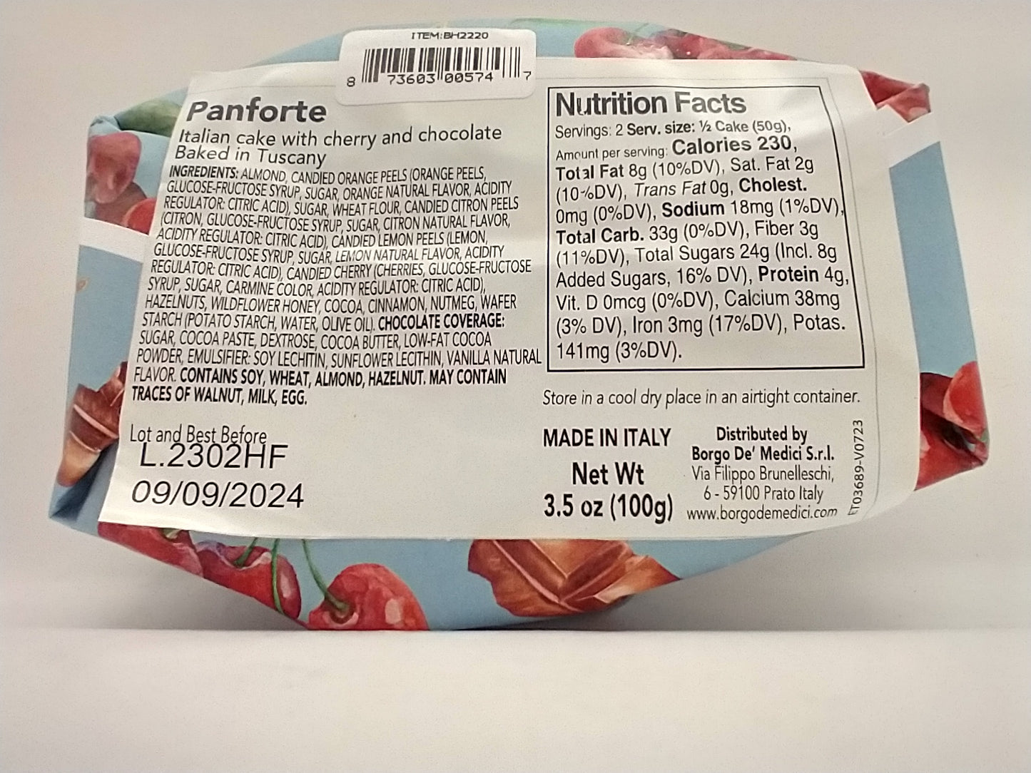 Panforte with Chocolate and Cherries