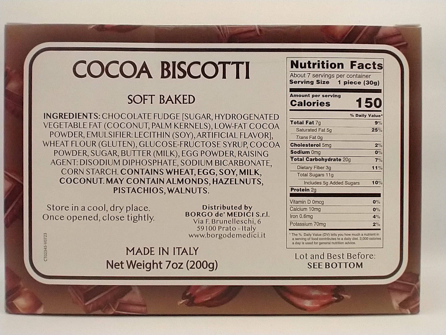 Borgo de' Medici Cocoa Biscotti soft baked