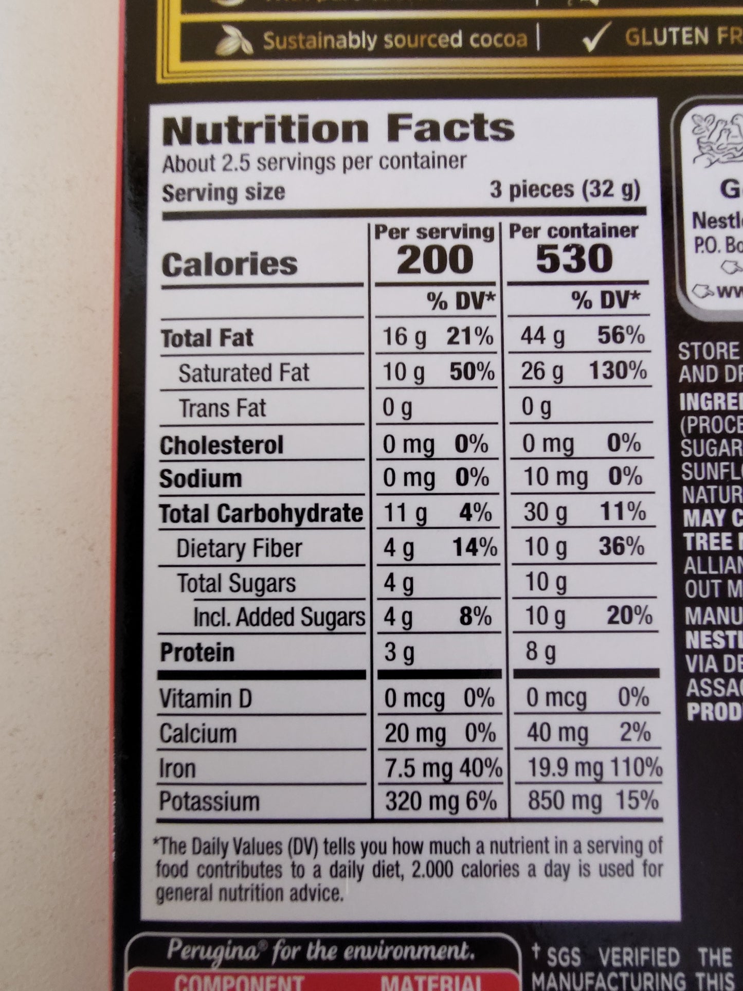 Perugina Extra Dark Chocolate Bar 85%