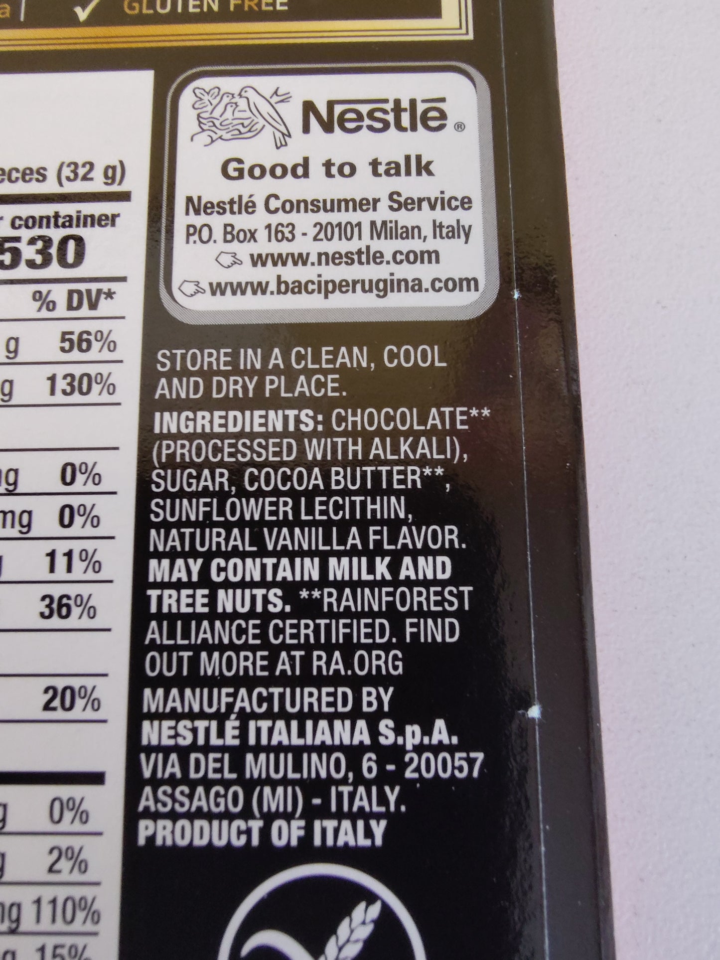 Perugina Extra Dark Chocolate Bar 85%