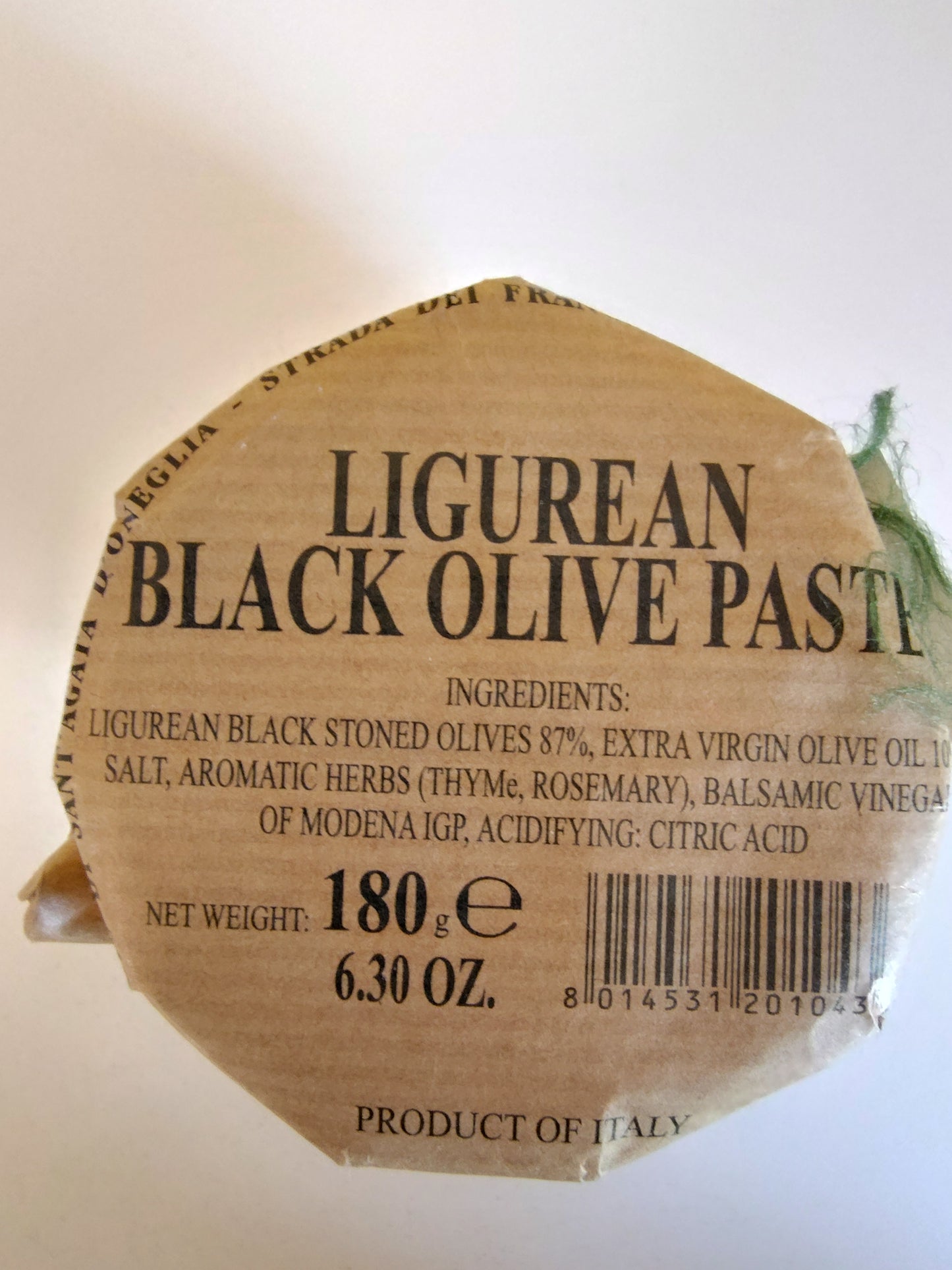 Ligurian Black Olive Paste Medium 6.3oz