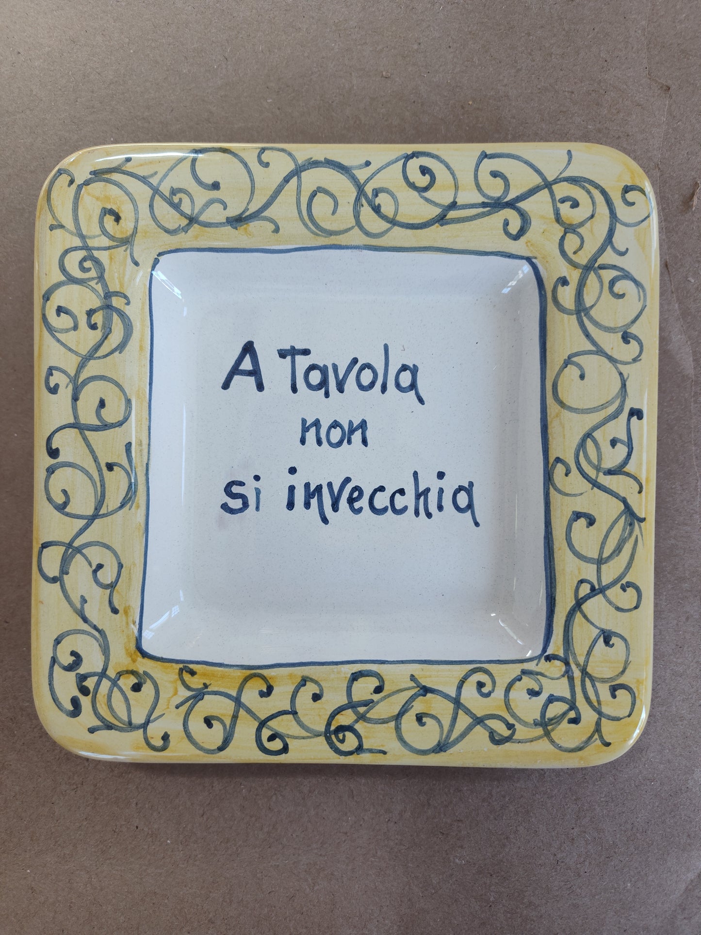 Plate, 6 x 6 inches with Italian Phrases
