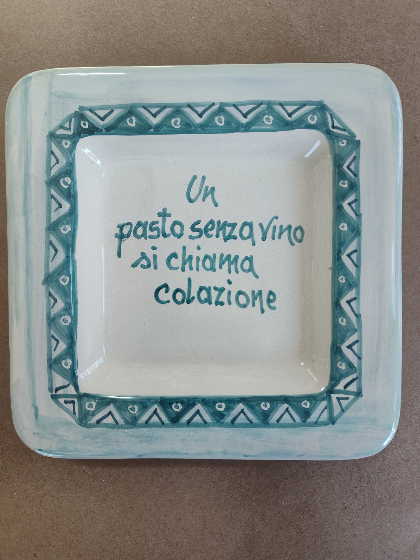 Plate, 6 x 6 inches with Italian Phrases