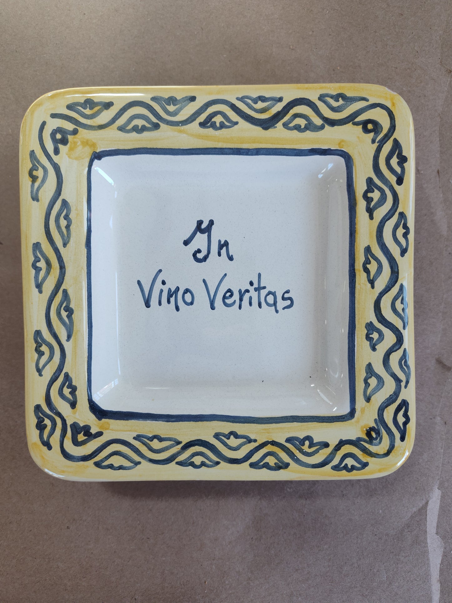 Plate, 6 x 6 inches with Italian Phrases