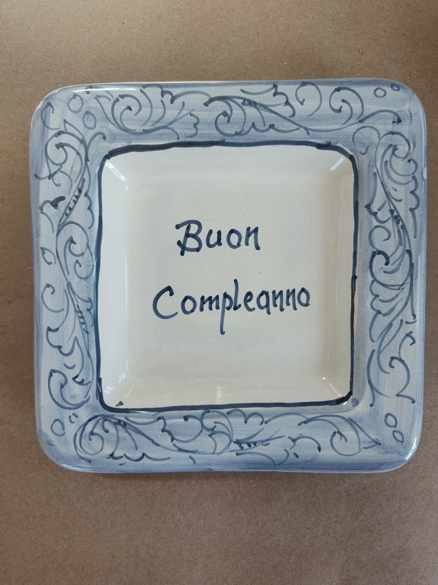 Plate, 6 x 6 inches with Italian Phrases