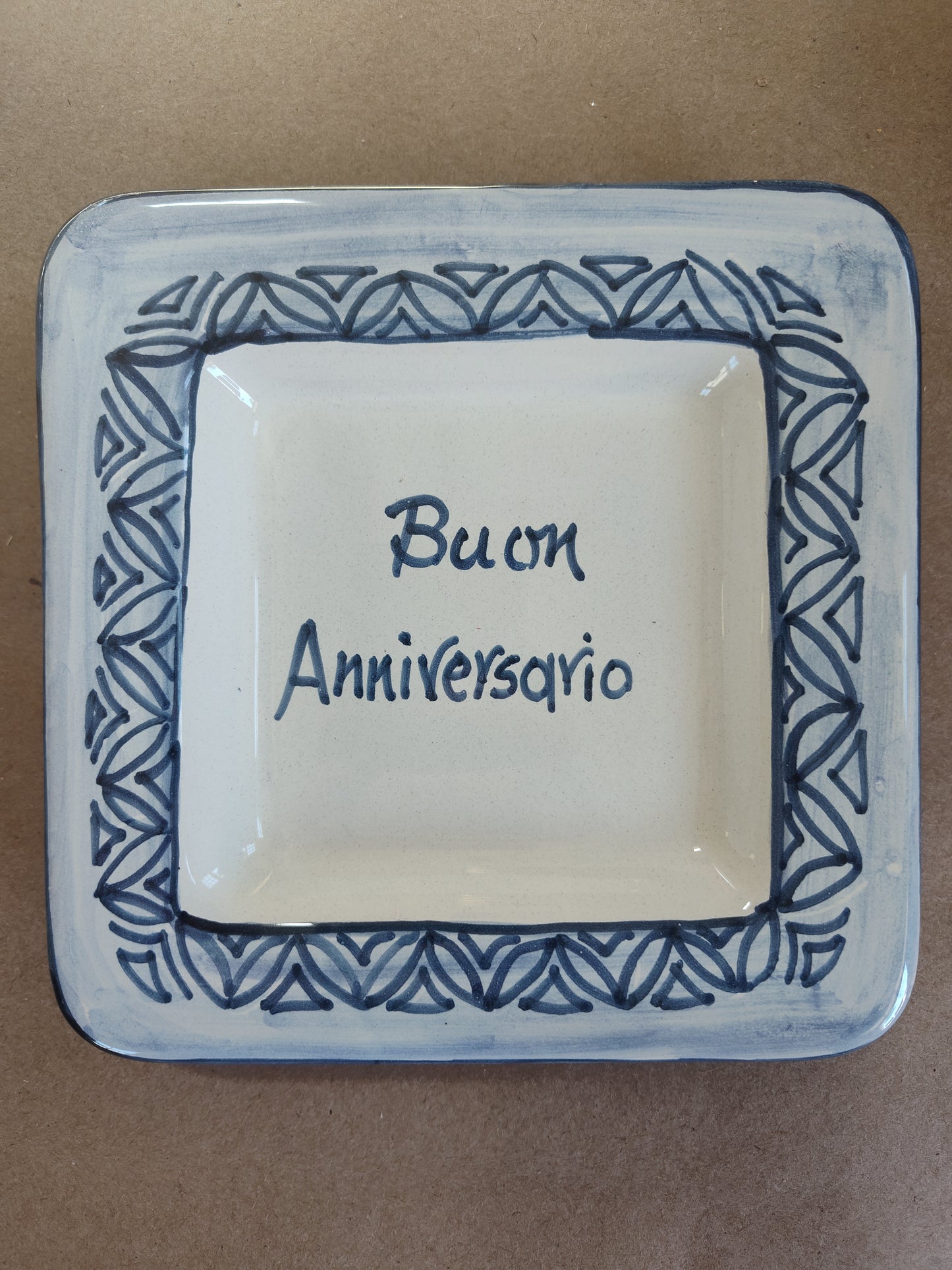 Plate, 6 x 6 inches with Italian Phrases