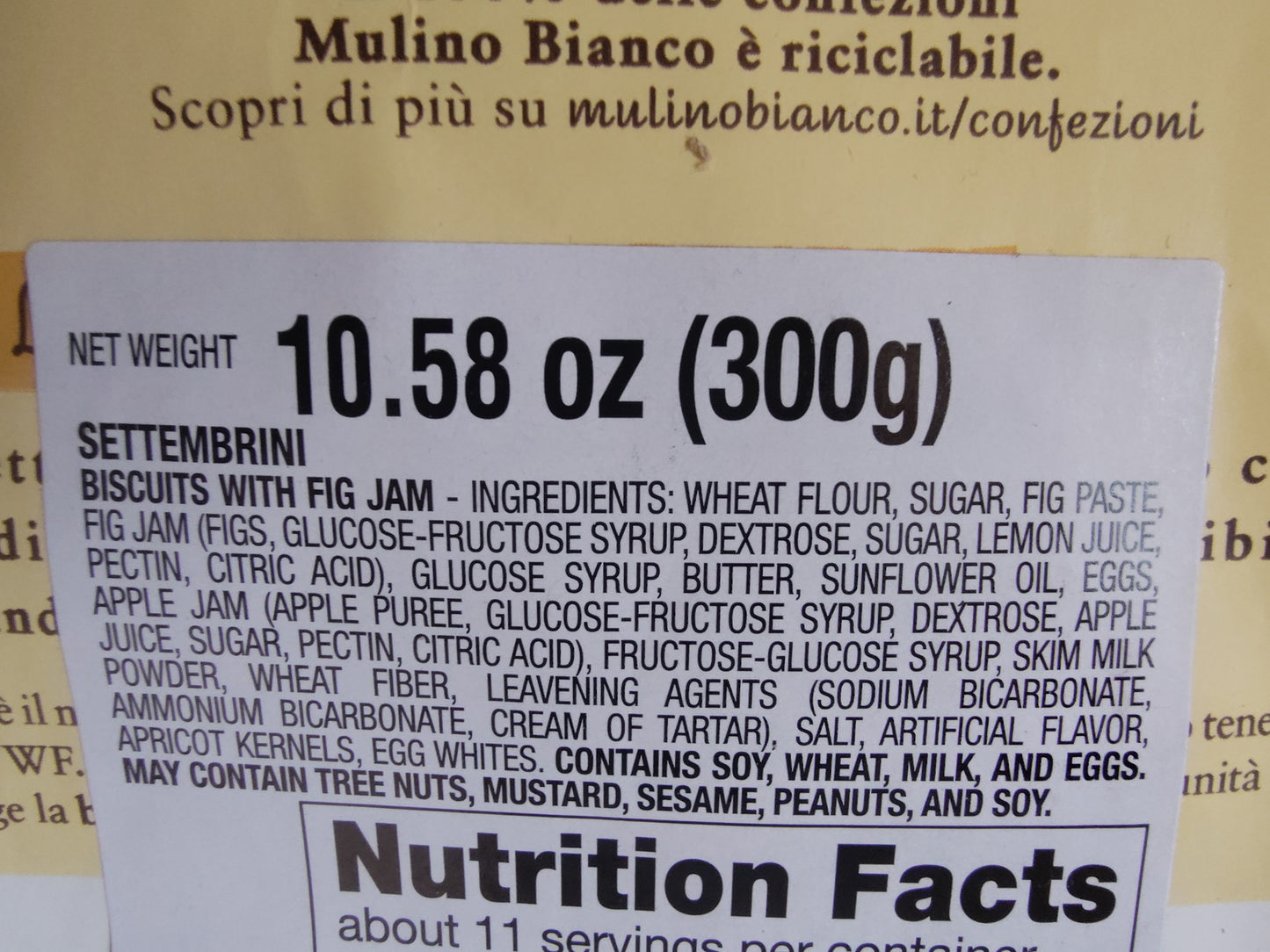 Mulino Bianco Settembrini Fig Cookies