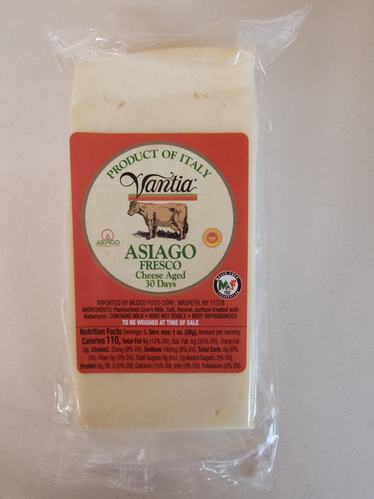 Vantia Asiago Fresco Cheese Aged 30 Days