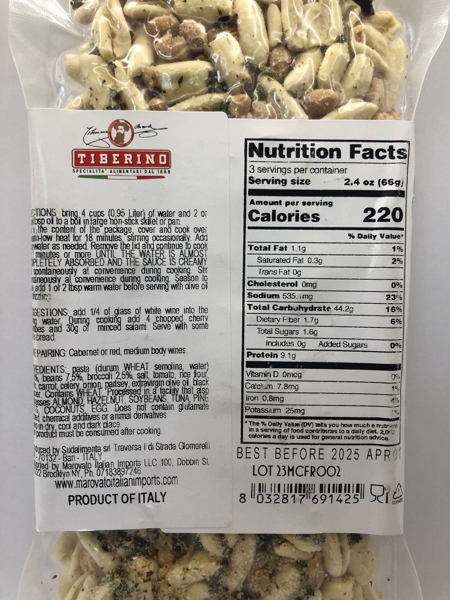 Marovato Cavatelli pasta with beans and broccoli
