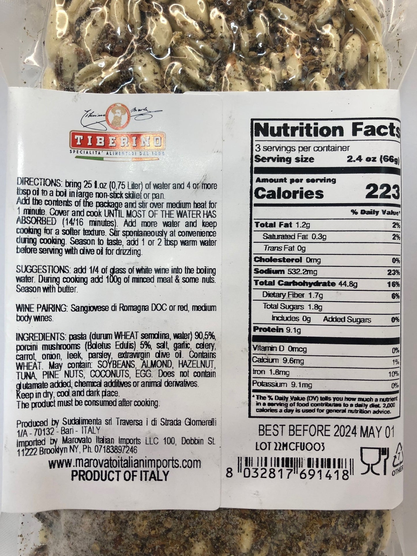 Marovato Cavatelli pasta with porcini mushrooms