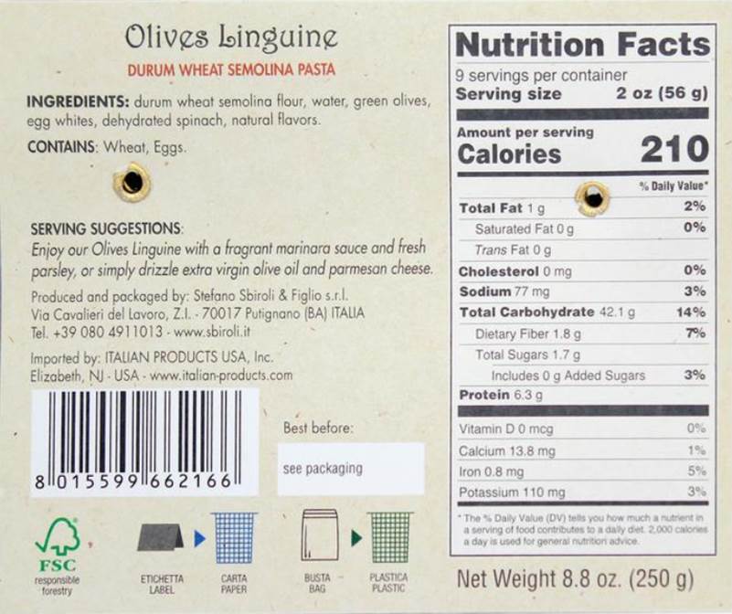 Sbiroli Olive Linguine