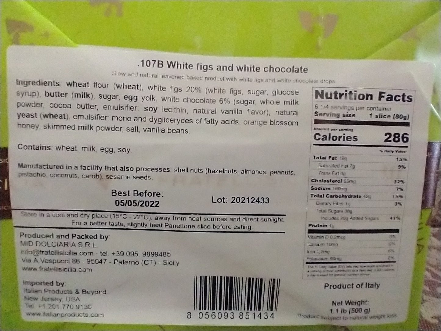 Panettone Fig White Chocolate