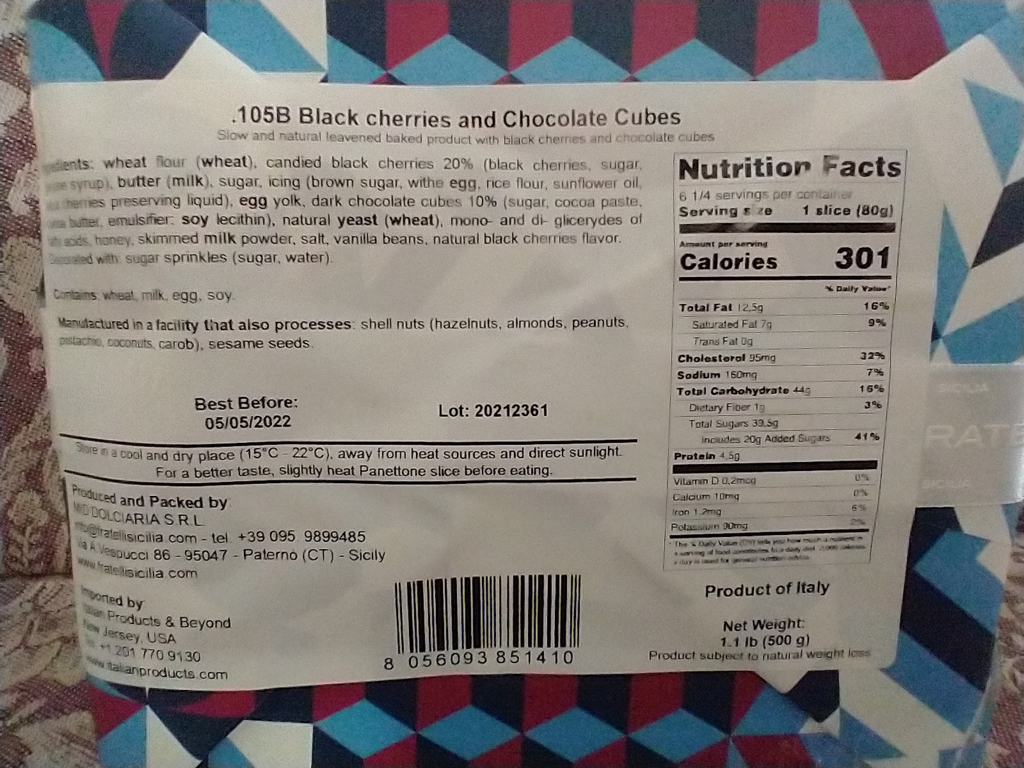 Panettone Cherries and Chocolate