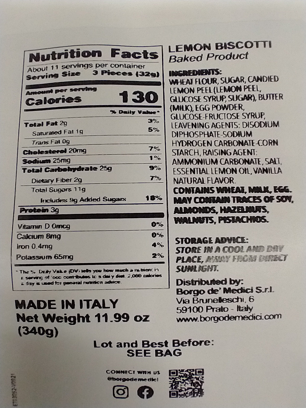 Borgo de' Medici Semi-Soft Lemon Biscotti