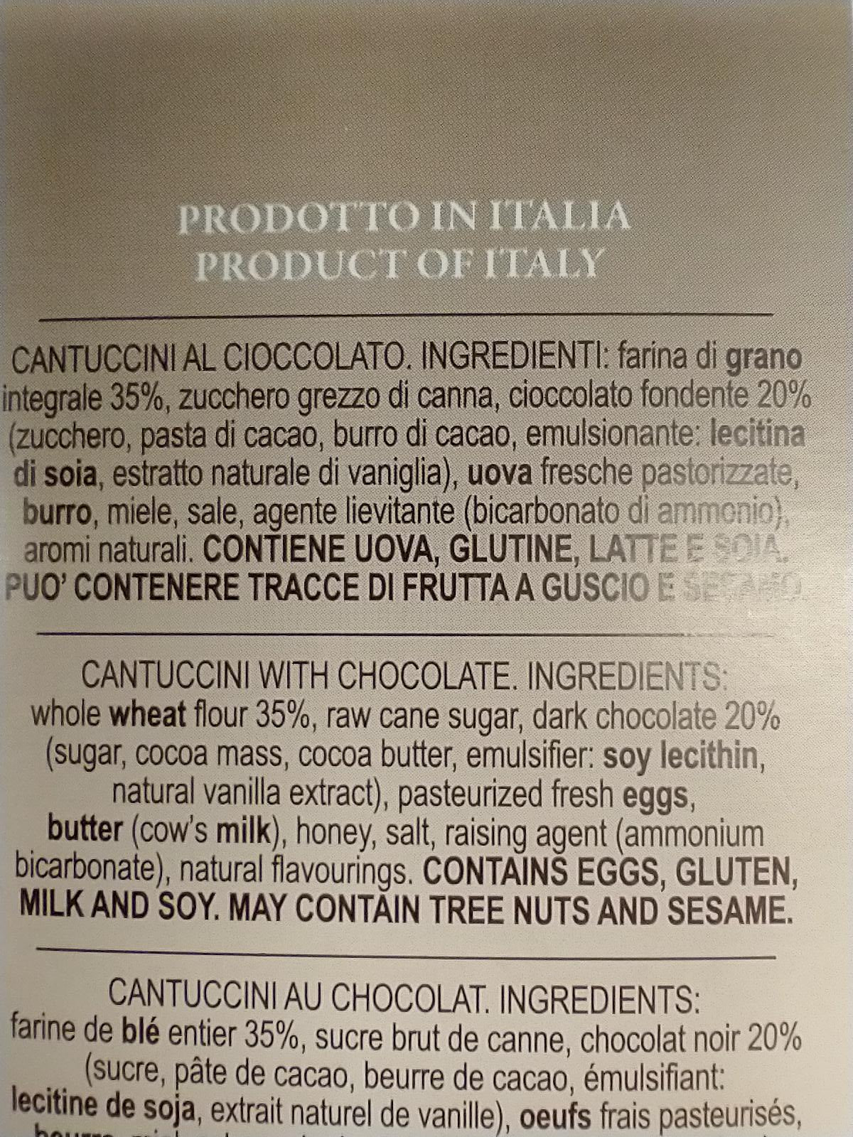 Pan Ducale Chocolate Chip Cantuccini Biscotti