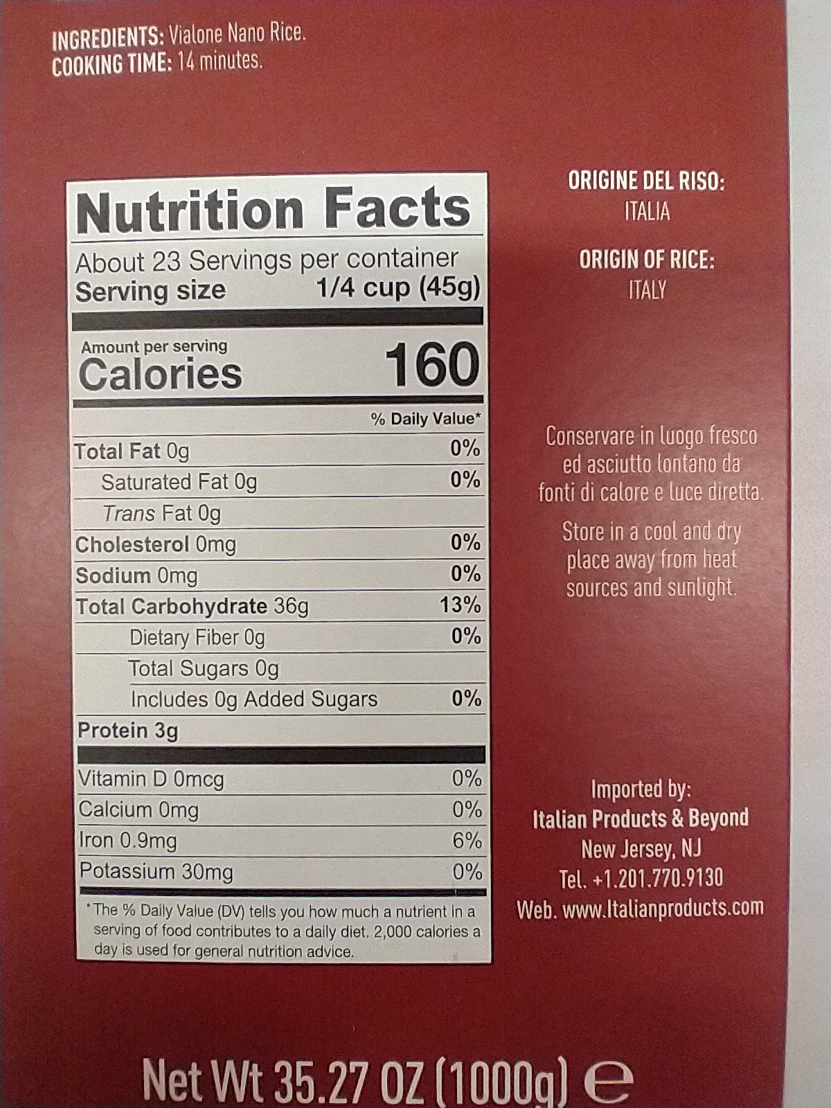 Cordero Vialone Nano Rice