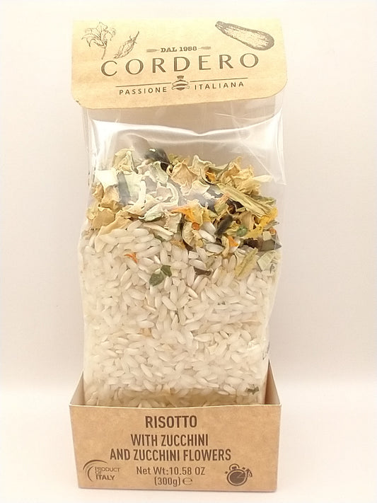 Cordero Risotto with Zucchini & Zucchini Flowers