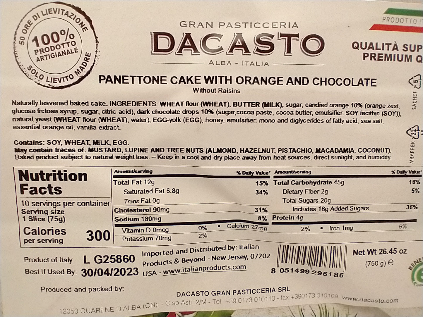 Panettone Cake with Oranges and Chocolate