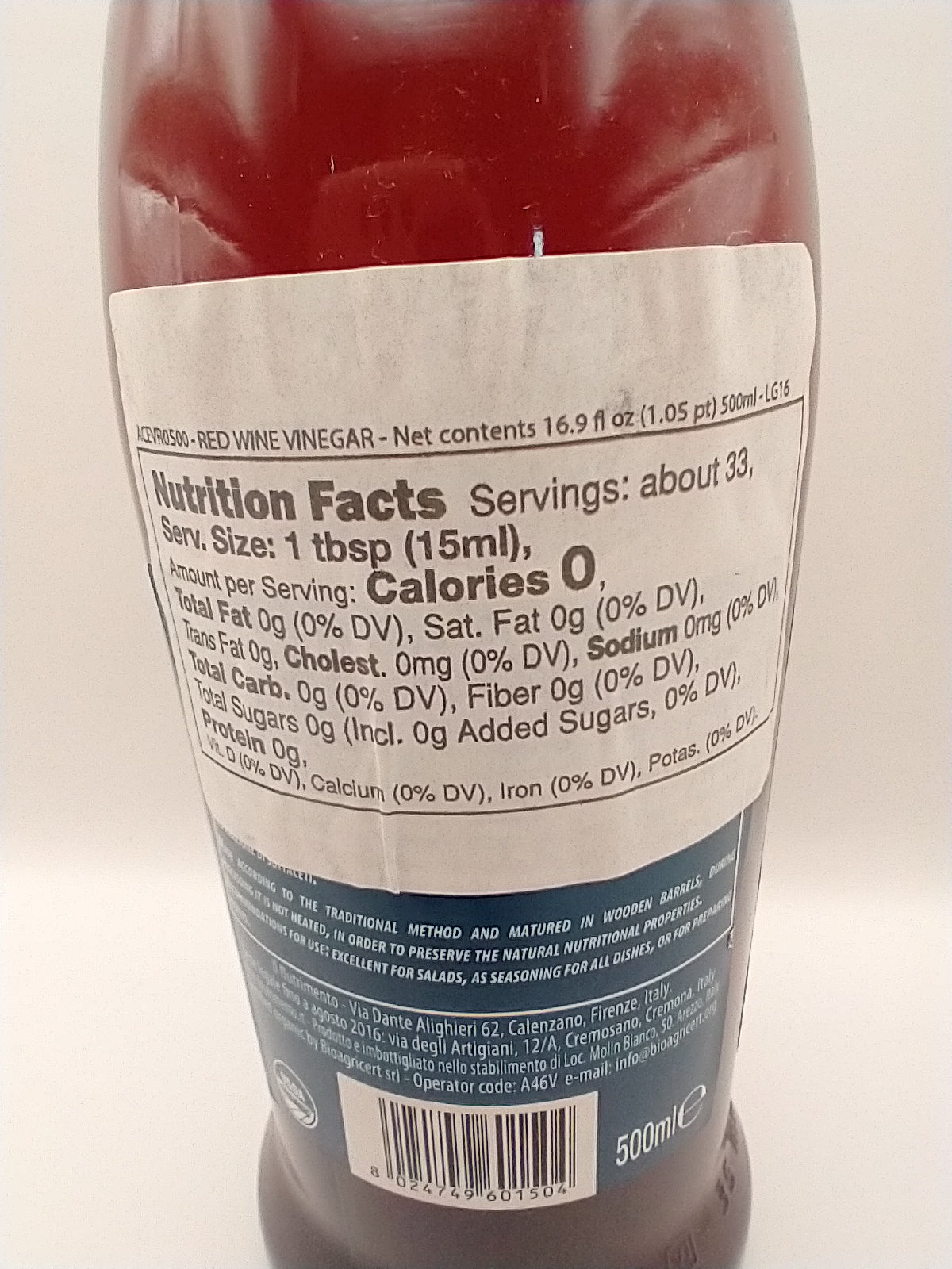 Il Nutrimento Organic Red Wine Vinegar