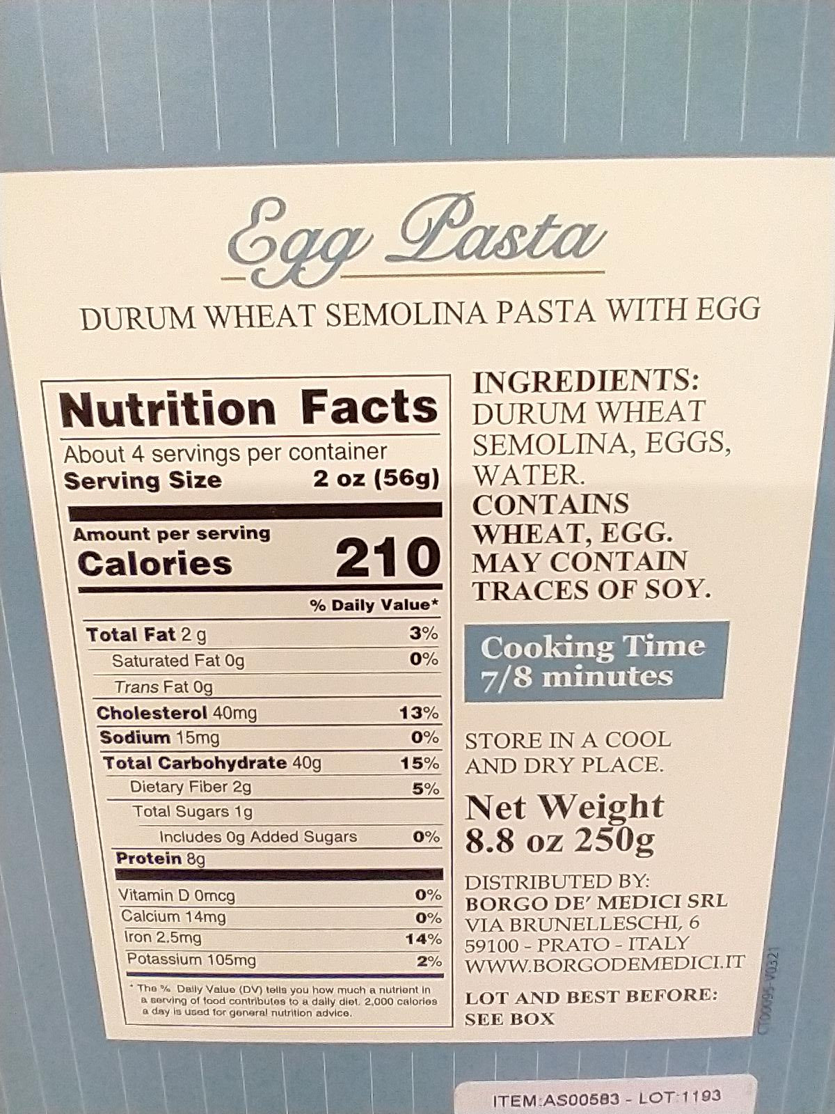 Borgo de' Medici Egg Pappardelle