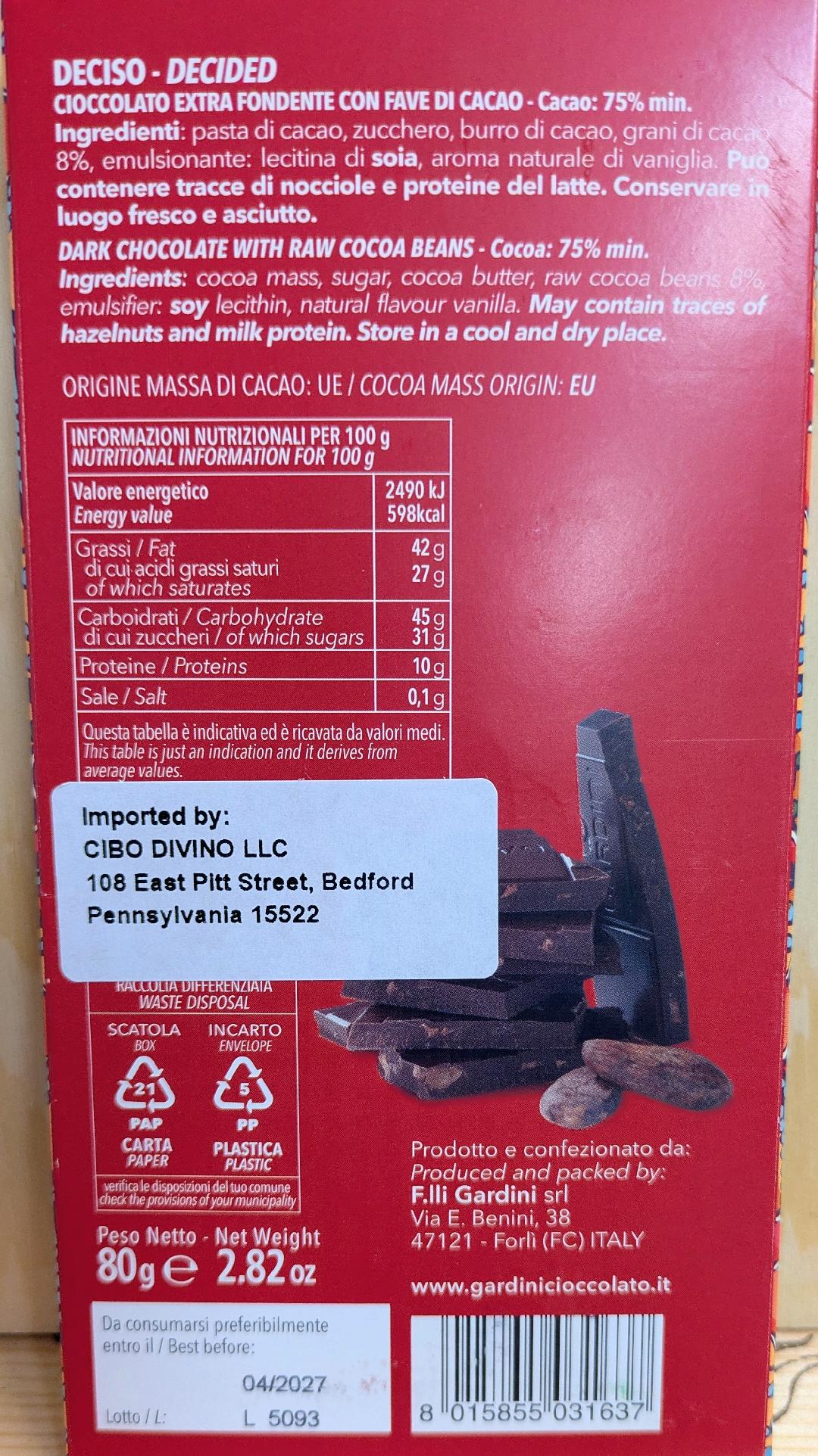 Gardini Deciso Con Fave Di Cacao