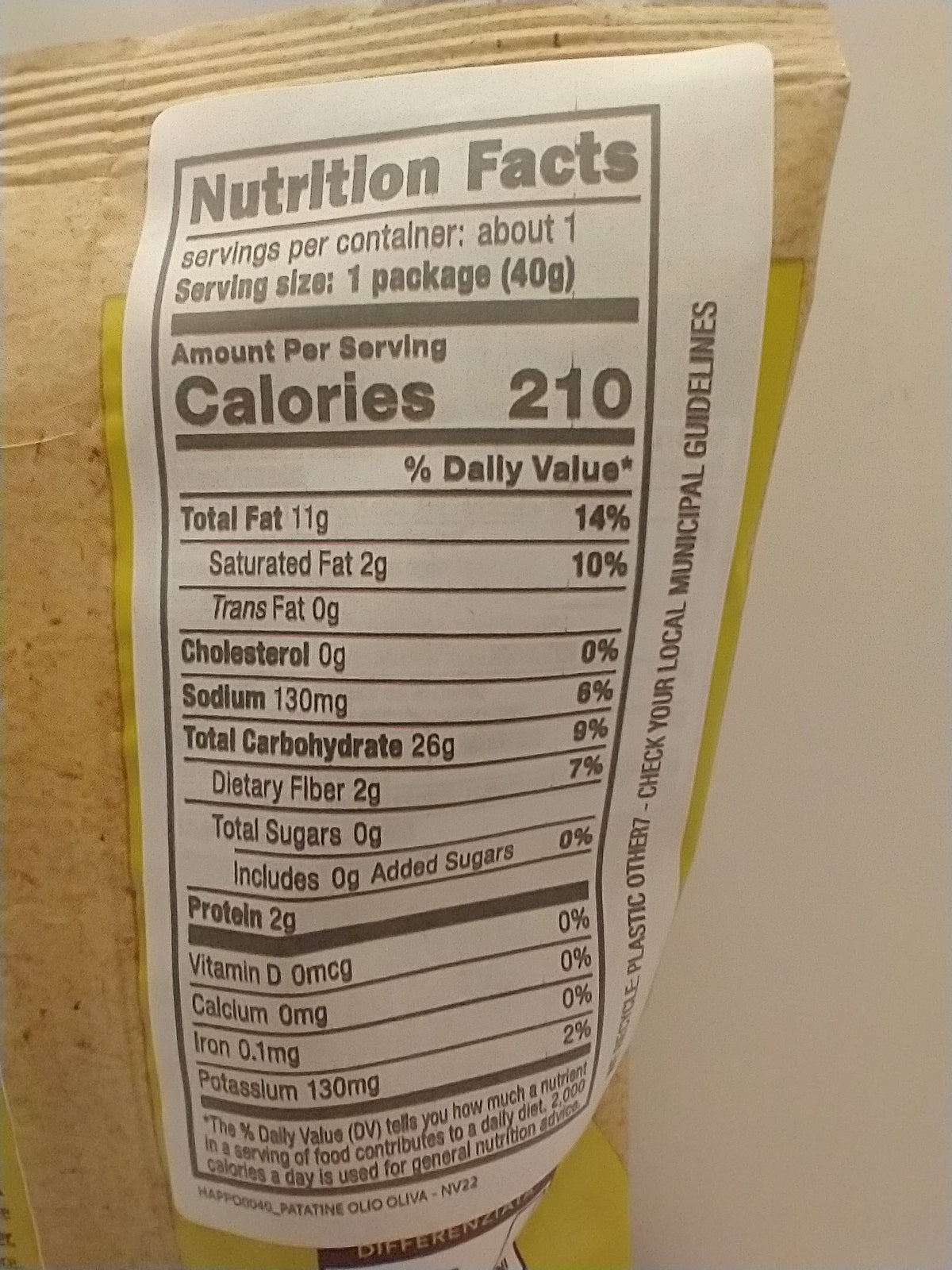 Organic Potato Chips with EVOO