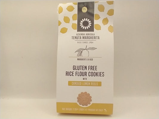 Gluten Free Rice Flour Cookies with Candied Lemon Peel